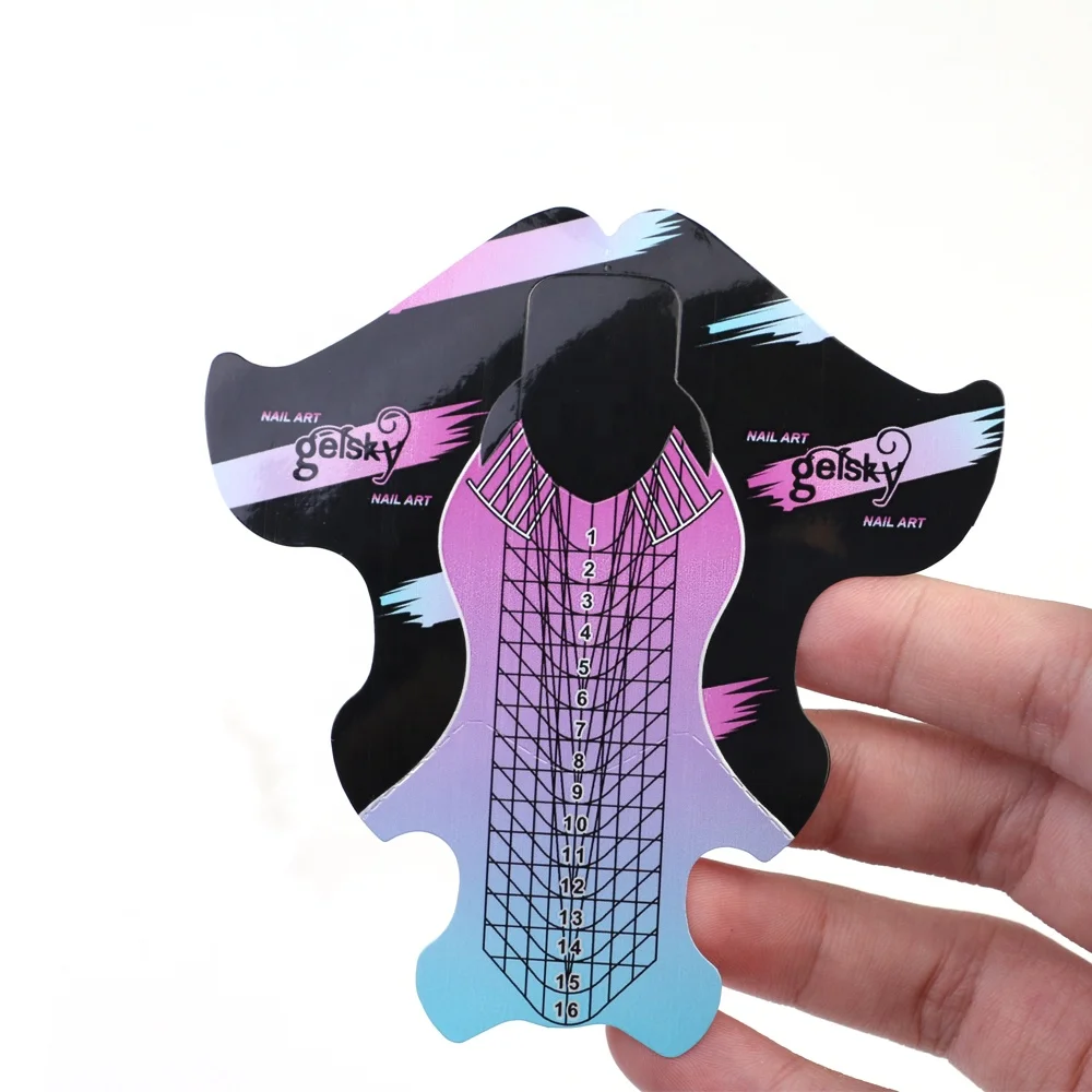 Gelsky Nail Tools Aluminium Paper Pvc Holographic Form Nails 500Pcs Roll Nail Form