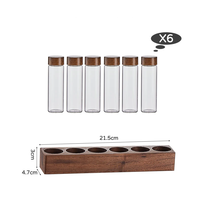 Glass test tube tea coffee beans nuts dried fruit borosilicate glass storage jars with display shelf