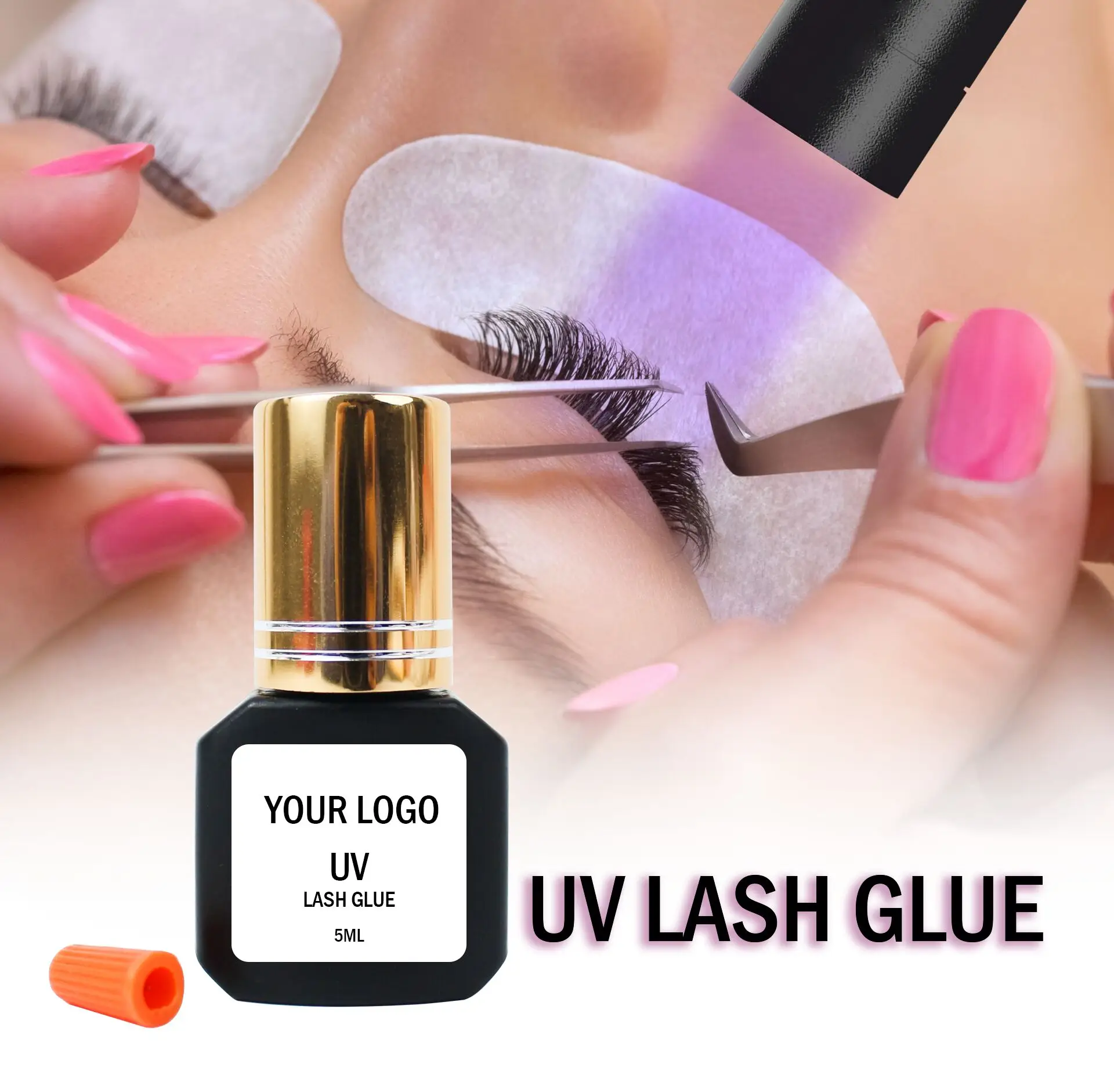 Private Label 7-9 Weeks Lasting Fast Dry uv lash extension glue custom Private Label lash extension led lash uv glue lamp 12v