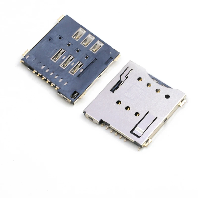 Defence of the plug micro sim push push 6+1pin micro sim card power socket H1.5 smart watches PCB SMD SIM Card P/N 102011342