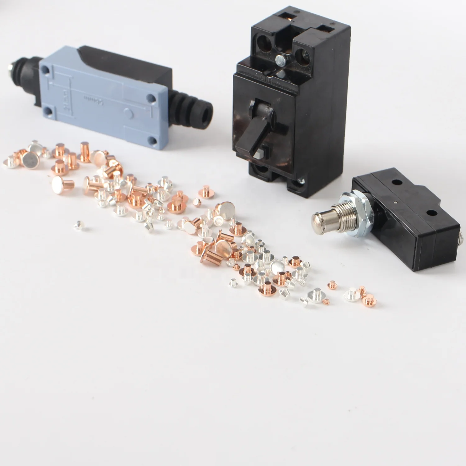 Factory Outlet Silver Alloy Electrical Contacts Trimetal Rivet For Thermostat