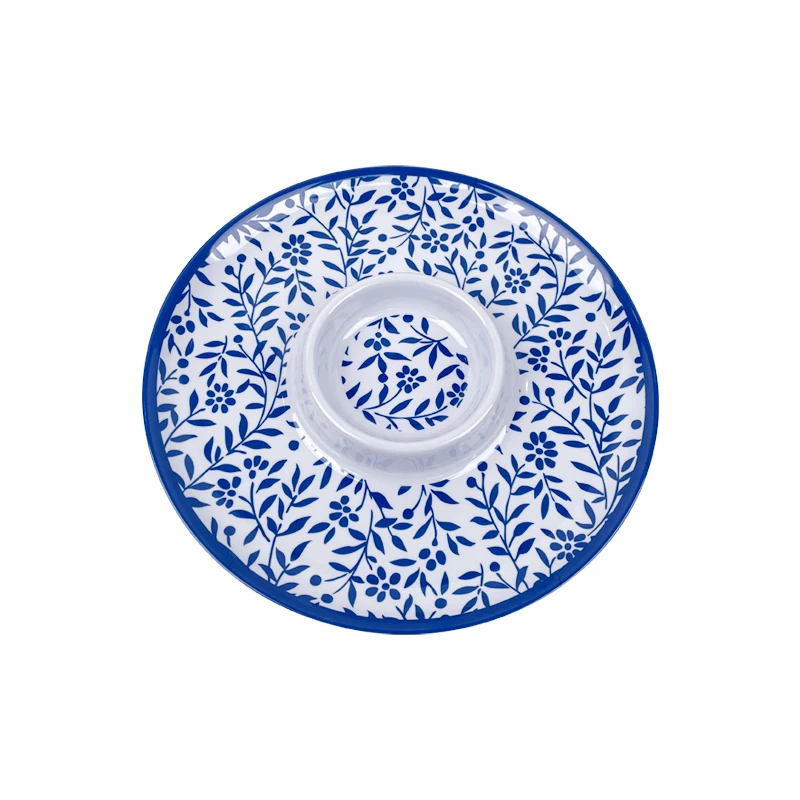 Wholesale Custom Melamine Tray And Dish Divided Plate Chip And Dip Serving Plates