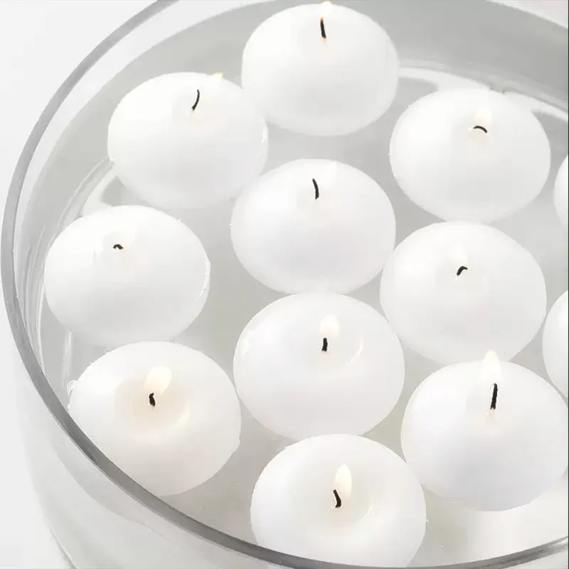 High Quality 3 Inch Floating Candle Water Paraffin Wax Candle Christmas Halloween Decorations