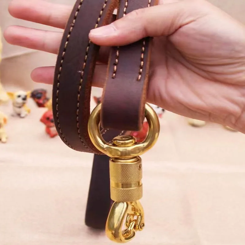 Knitted dog running training dog leash German Shepherd leather dog leash