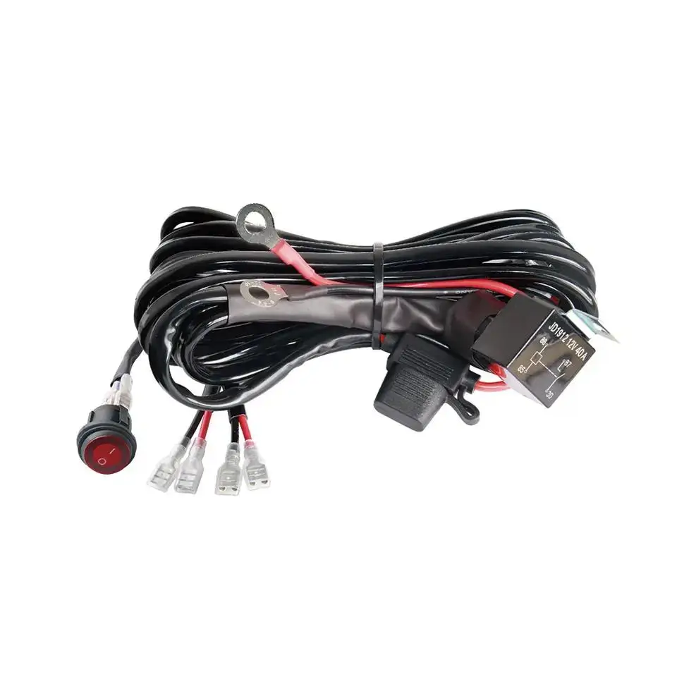 Автомобильная электрическая фара, Светодиодная рабочая лампа, мотоциклетный свет, автомобильный жгут проводов, комплекты