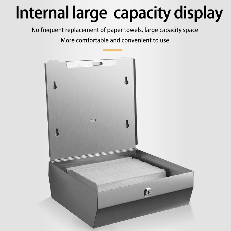 Hotel Bathroom Wall Mounted Stainless Steel Hand Toilet Tissue Paper Towel Dispenser Holder