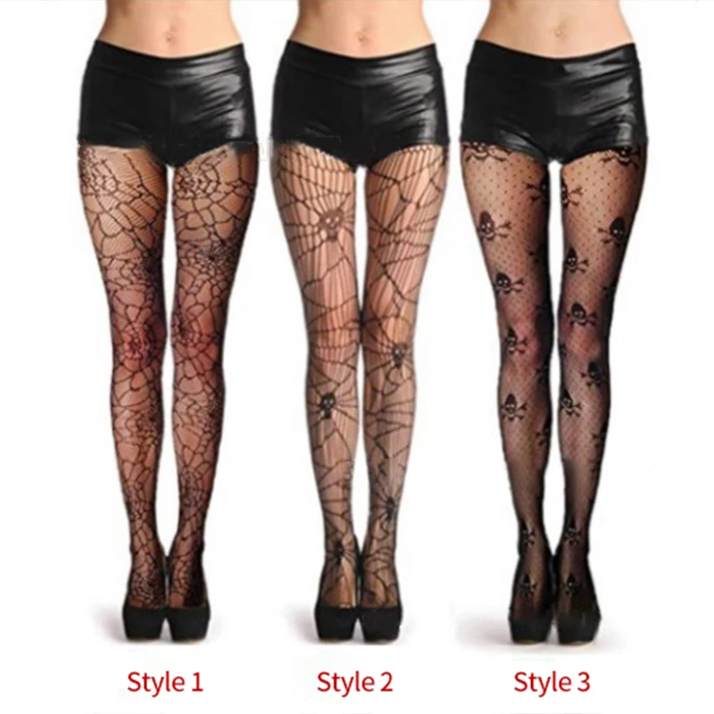 Halloween mesh floral print pantyhose lady sexy woman pantyhose tights