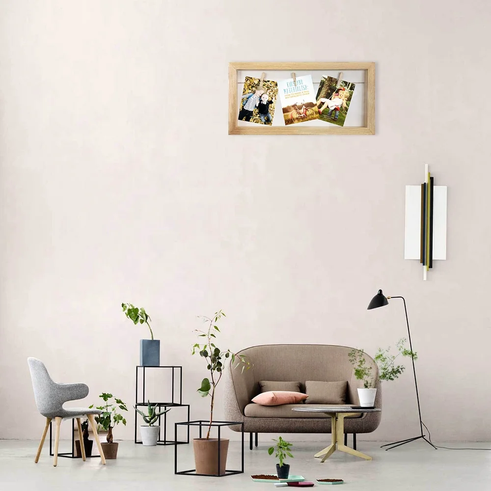 
Sunbow 10*20' MDF Picture Photo Frame with Clips and Linen Children Pursue Interests Subject for Indoor Wall Decoration 