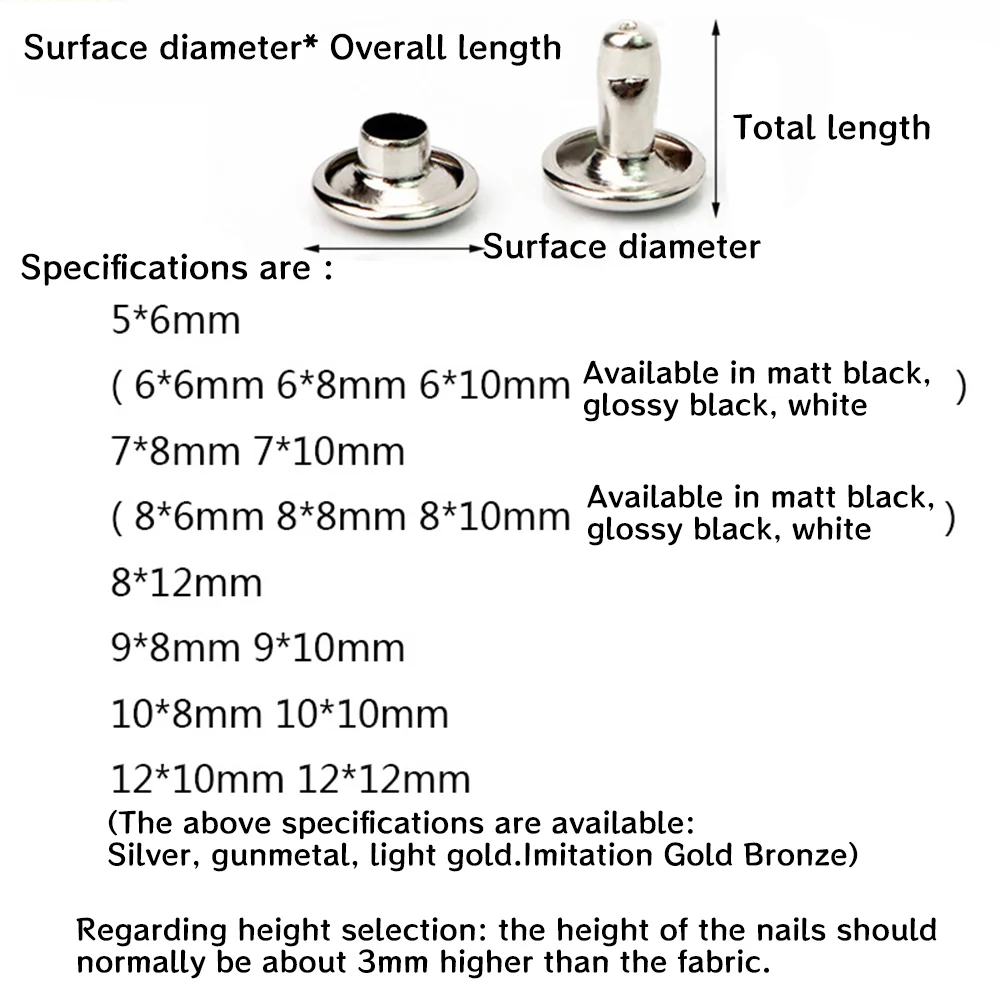 Wholesale Decorative Double Rivet Stud Iron Double Cap Garment Rivets For Bags Clothes