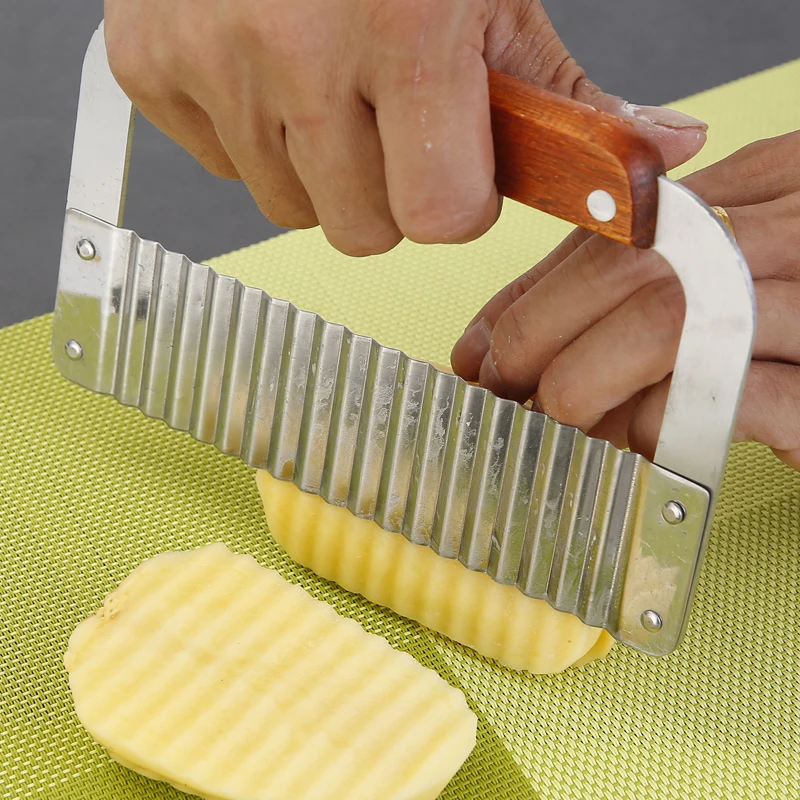 Kitchen Accessories tools Stainless Steel Potato Wave Slicer Corrugated Knife Fancy Chip Cutter Potato Slices Cutter