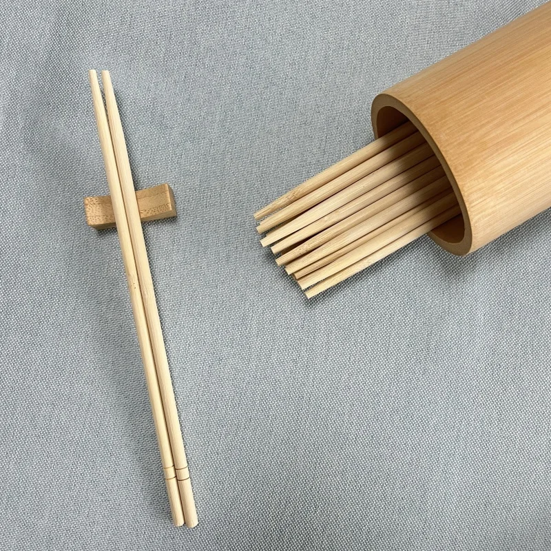 Custom Logo Individual Disposable Bamboo Chopsticks With OPP Plastic Wrapper 23cm Round Stick For Dinnerware & Tableware