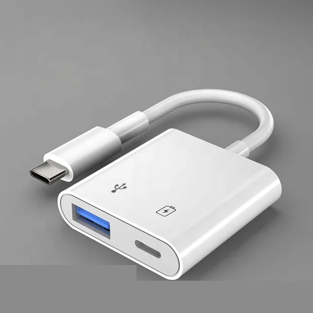 2 в 1 Type-C OTG адаптер 18 Вт DP QC кабель быстрой зарядки преобразователь Type C в USB3.0/USB C адаптер зарядки