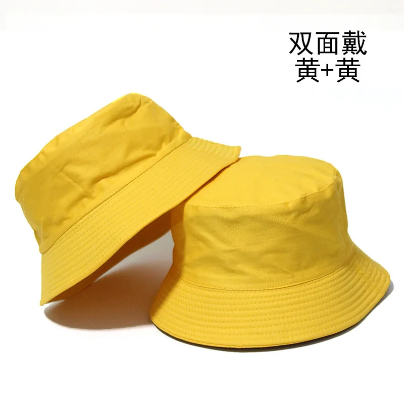 Custom Logo Eva Double Sided Solid Color Bucket Hat Plain Stylish Beach Bucket Hat