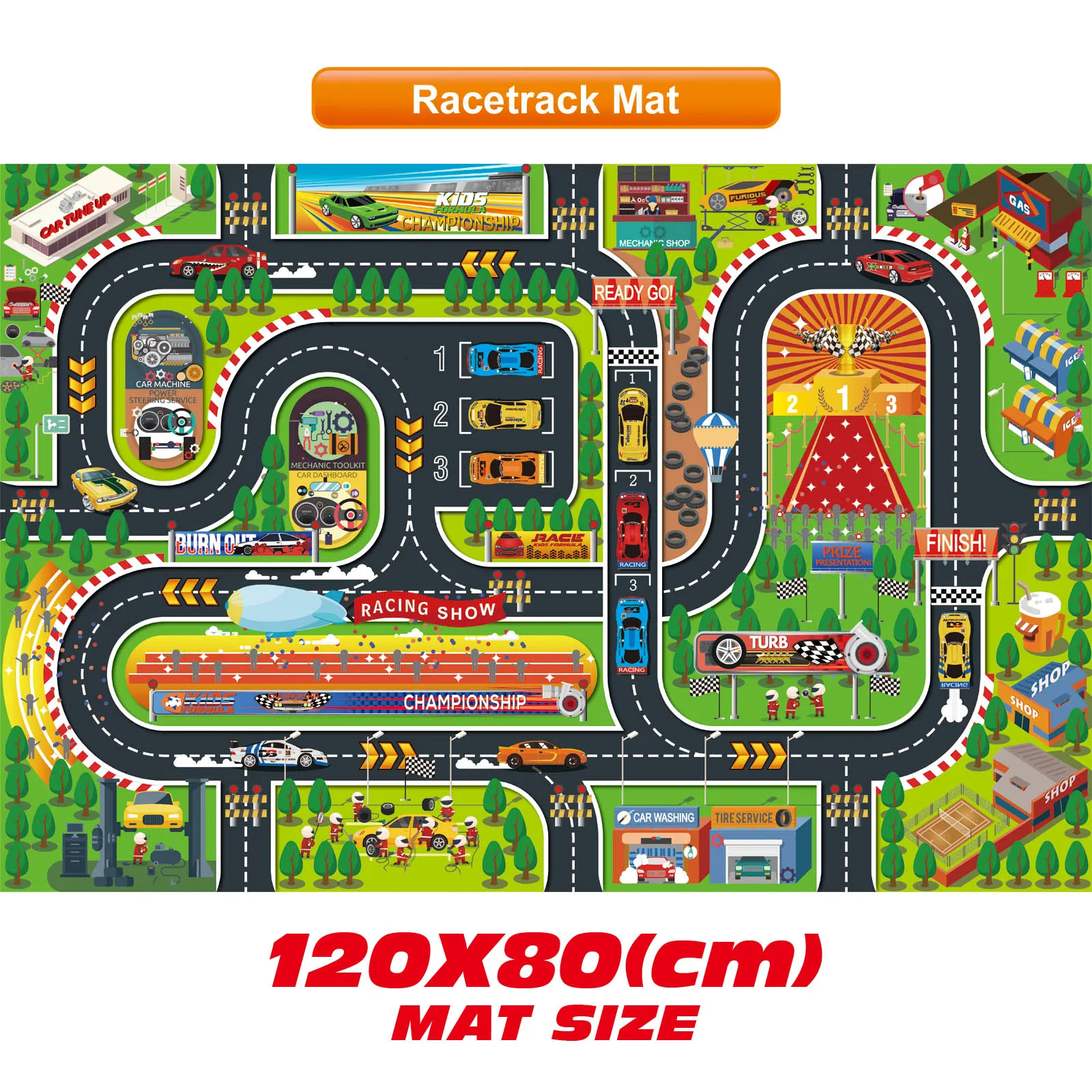 Hot selling children play mat game cloth Racing car traffic scene series gaming mat