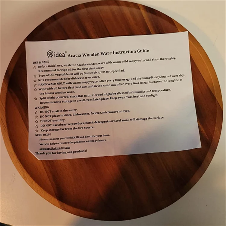 Dishes Snack Dessert Classic Plate Dinner Plates Easy Cleaning Lightweight Unbreakable Round Wood Plates For Food