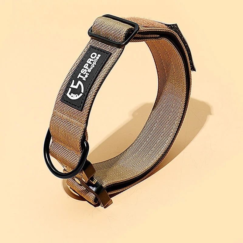Adjustable Tactical Collars for Big Dogs Durable Nylon Pet Collar for Large Breeds Wholesale Pet Supplies