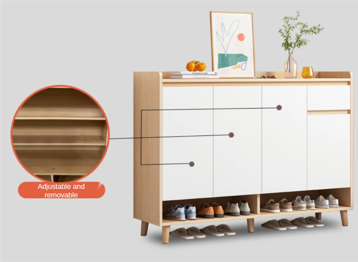 Household simple large capacity storage cabinet simple modern shoe cabinet