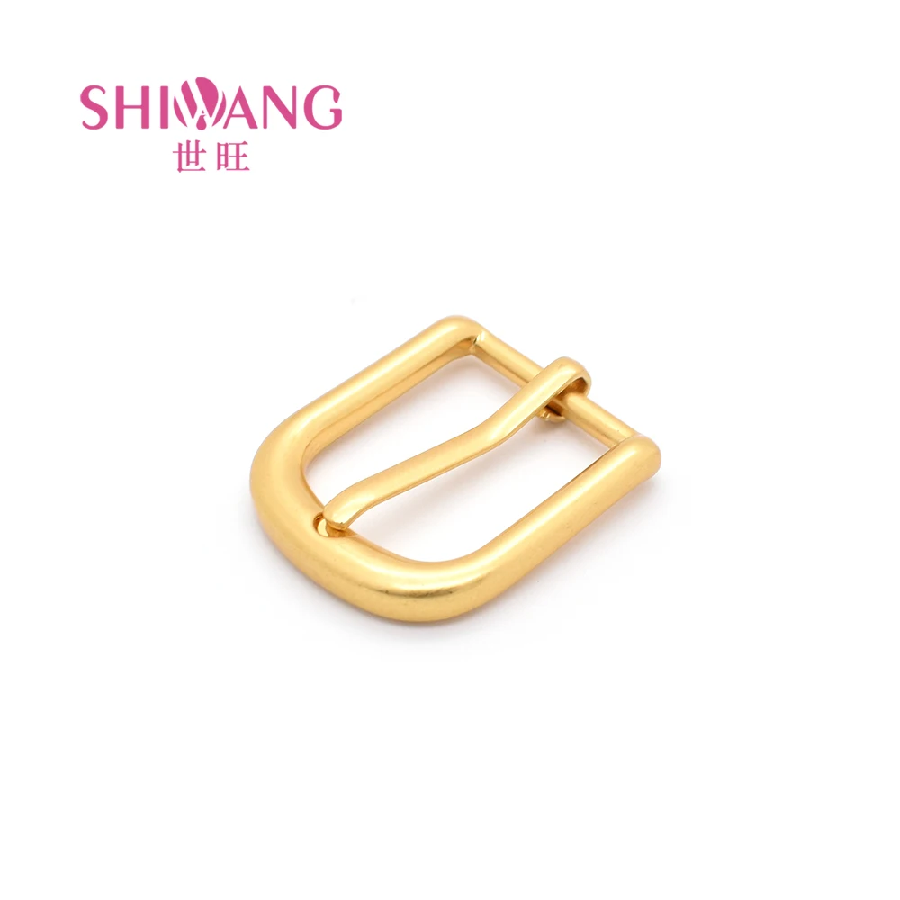Shiwang Оптовые аксессуары для сумок 20 мм Золотая гладкая металлическая пряжка под