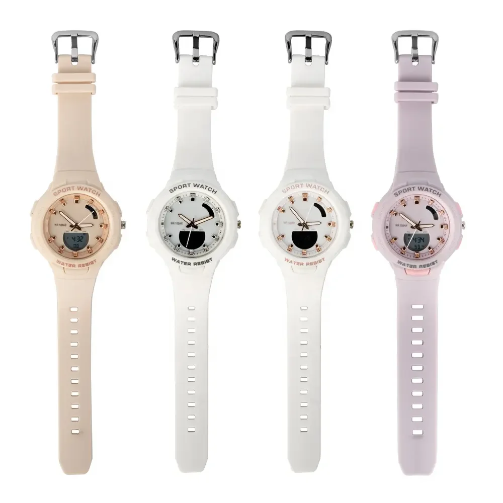 Student Sport Plastic Kids Watches Factory Custom Colors Digital Watch Countdown Date LED Electronic Wristwatch Clock Gift