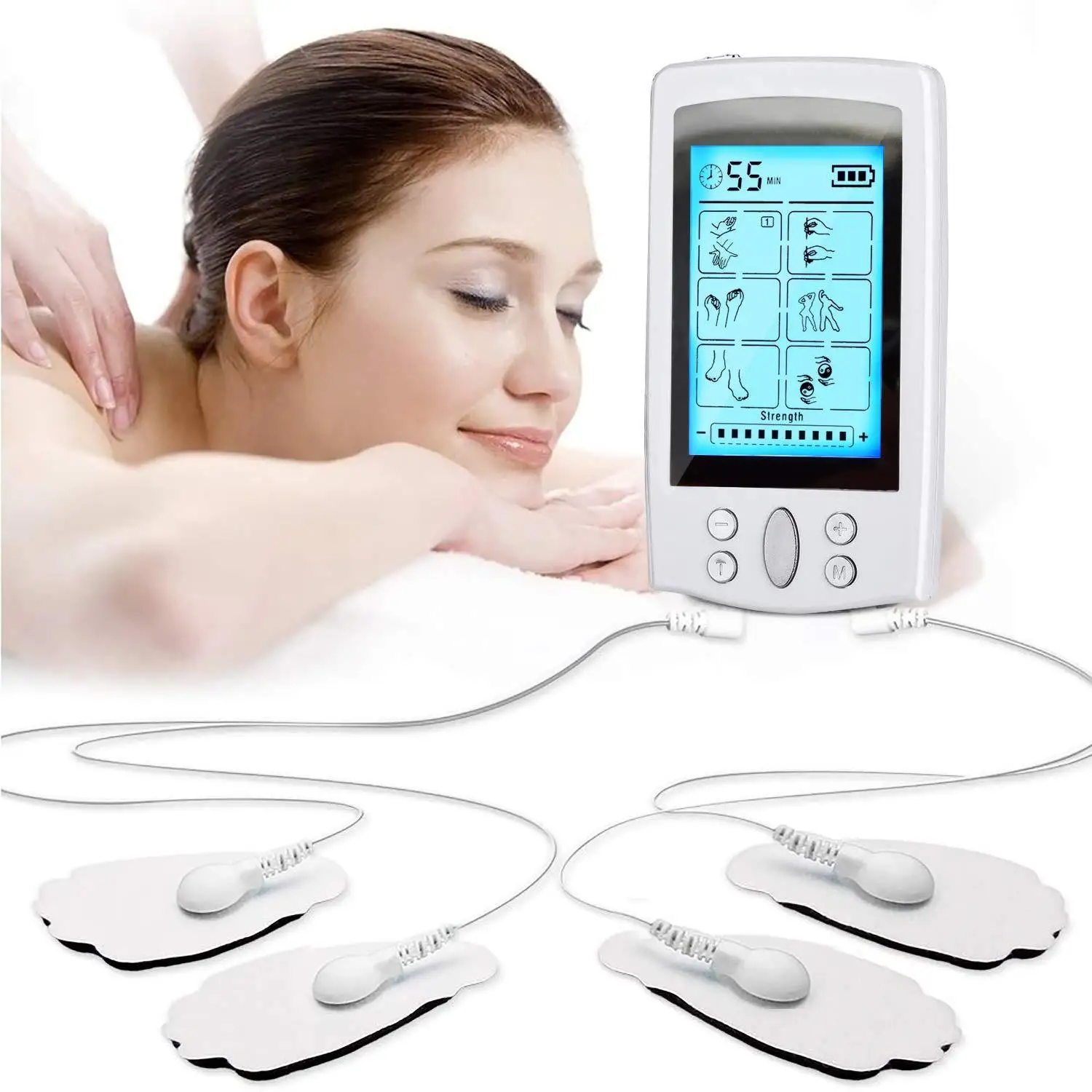 
LCD Back light Touch Display Button Operation EMS Muscle Stimulation Pain Relief Treatment 28 Modes Electric Therapy Massage 