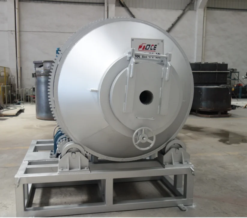 tilting rotary furnace aluminium melting furnace gas fired horno industrial gas