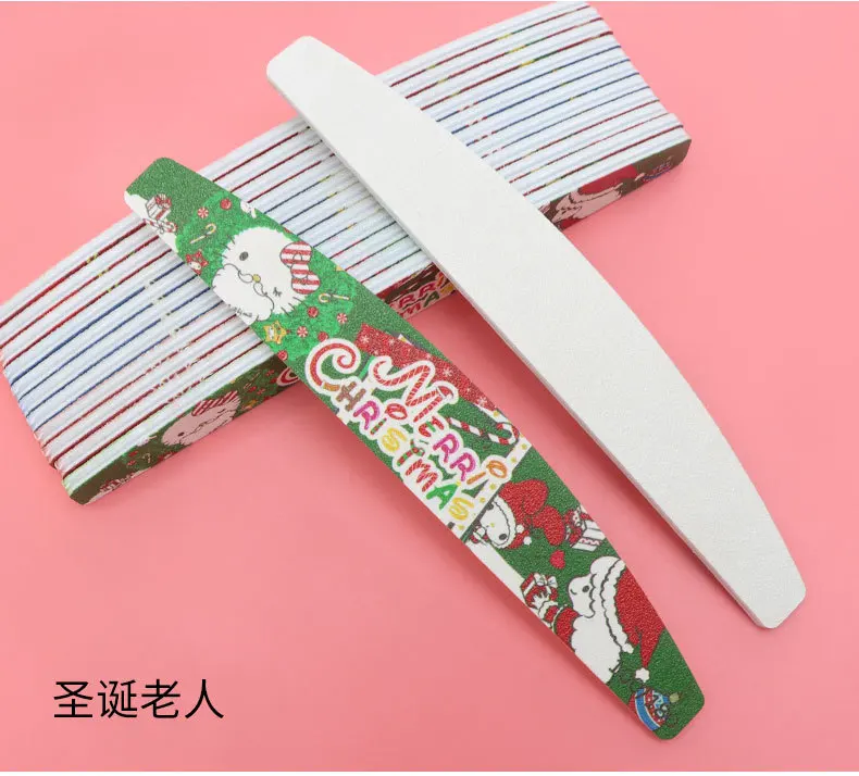 Professional nail file double side disposable manicure christmas nail files gray washable nail files 100/180