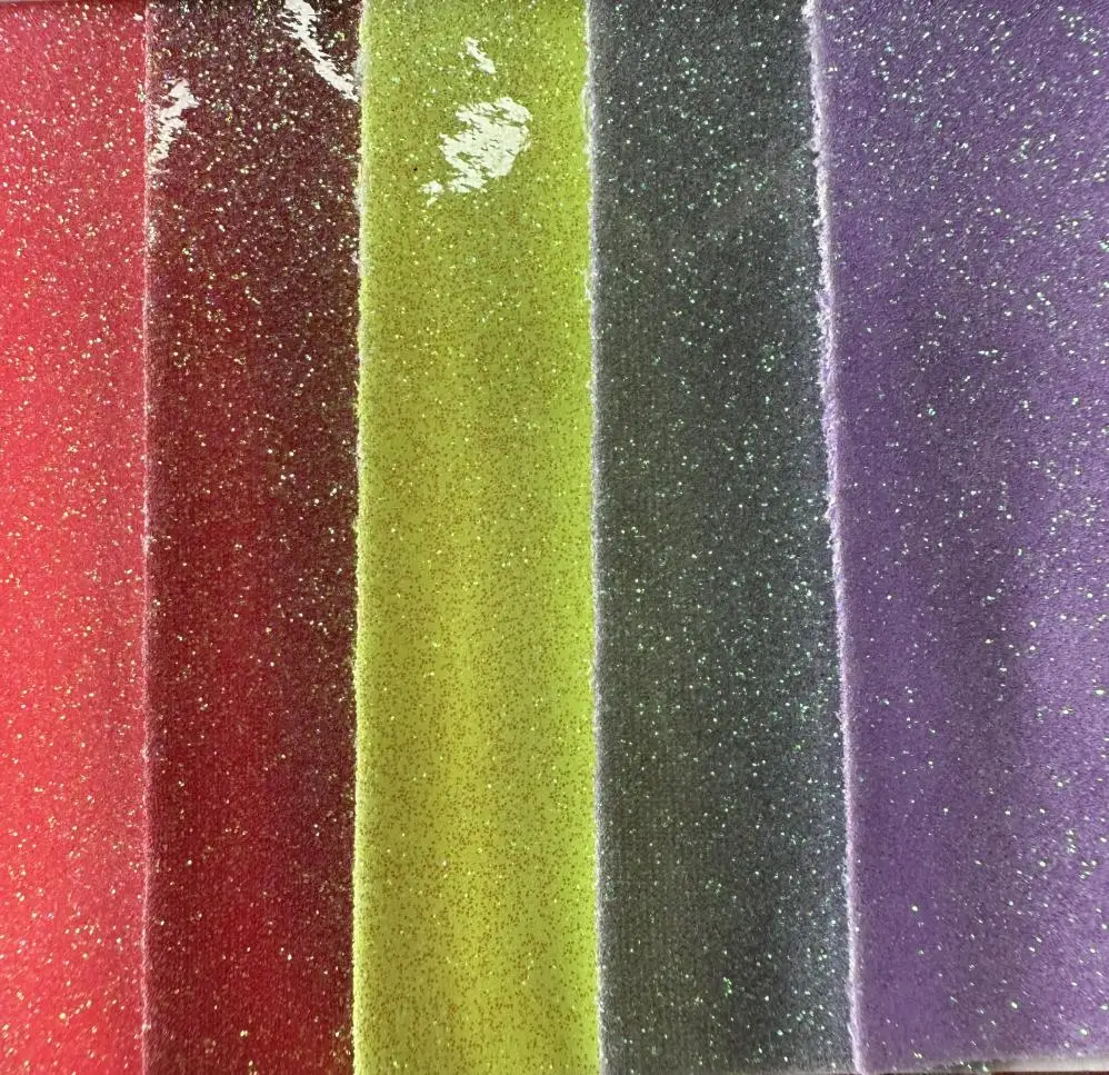 Glitter TPU Leather Fabric Embossed PU Leather Knitted WovenBacking Shoes Bags Car Seats Chairs Gloves Football Luggage Chairs