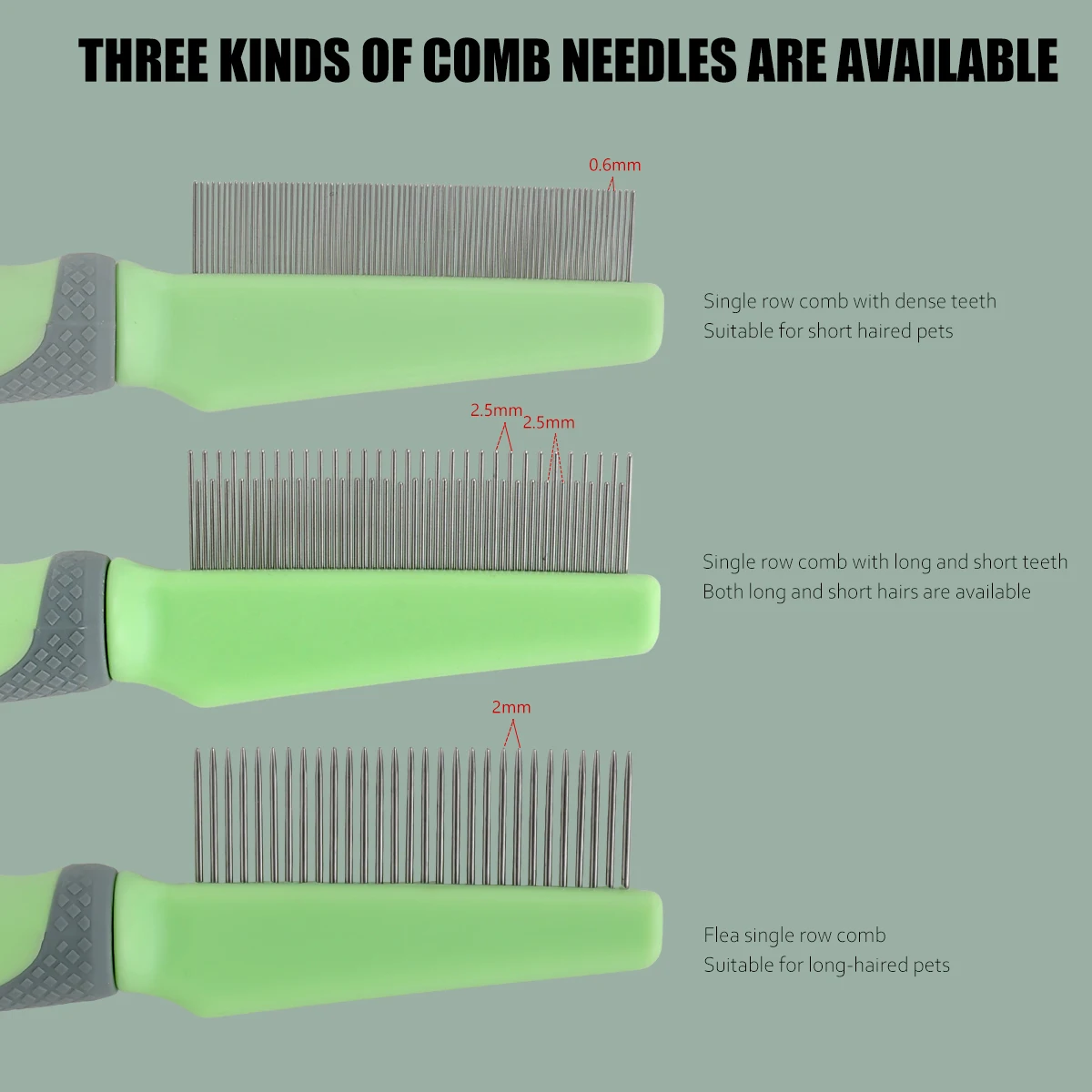 Factory Wholesale Custom Logo Three Types Cat Pin Hair Comb Dog Pet Grooming Comb