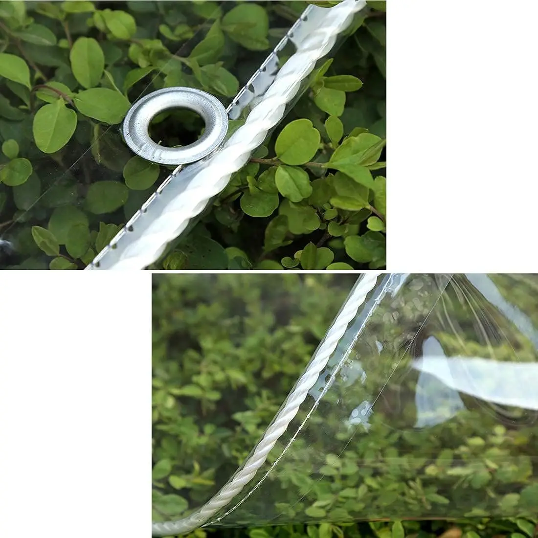 Thicken Transparent Waterproof Tarpaulin, Garden Rainproof Clear Poly Tarp Plant Cover Insulation Shed Cloth with Grommets