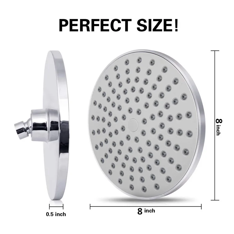 8 inch large size round shape top shower duchas ABS chromed showerhead multi-layer plating