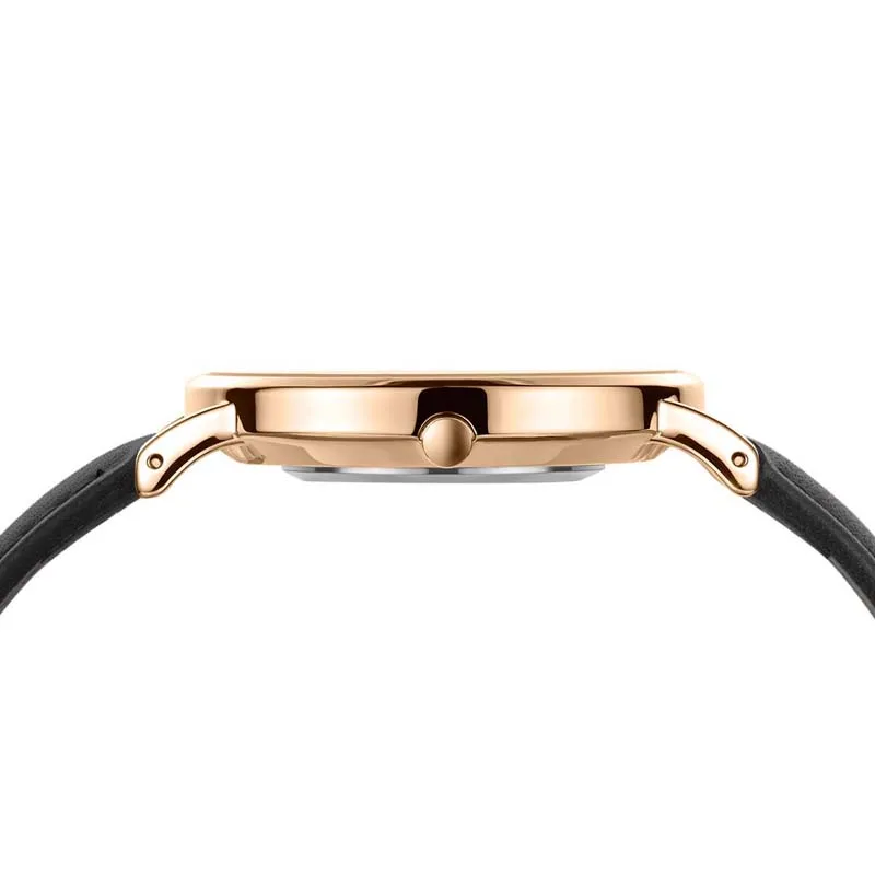 Branded Black Marble genuine leather strap lady fashion watch for ladies