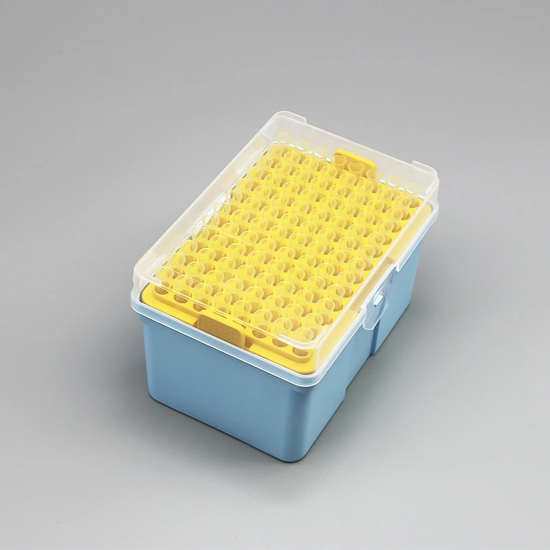 Single Box Yellow 200ul Laboratory Filtered Sterile Pipette Tips
