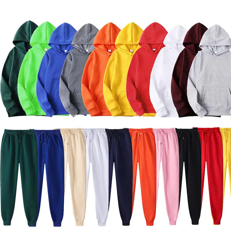 custom logo hoodies men polyester sportswear jogger tracksuit tech fleece two pieces mens wholesale sweatsuit