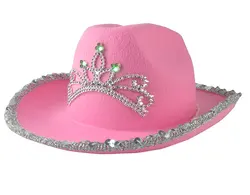 HANDCOW-260 Light Up Country Western Pink Cowgirl Hat Party Cowboy