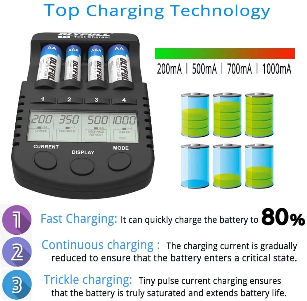 Dlyfull T1 Ni-MH/CD lcd battery charger AA AAA charger for 1.2V Ni-MH rechargeable batteries with capacity test and discharge