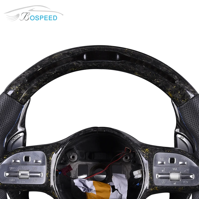 LED Forged carbon fiber steering wheel For Mercedes S