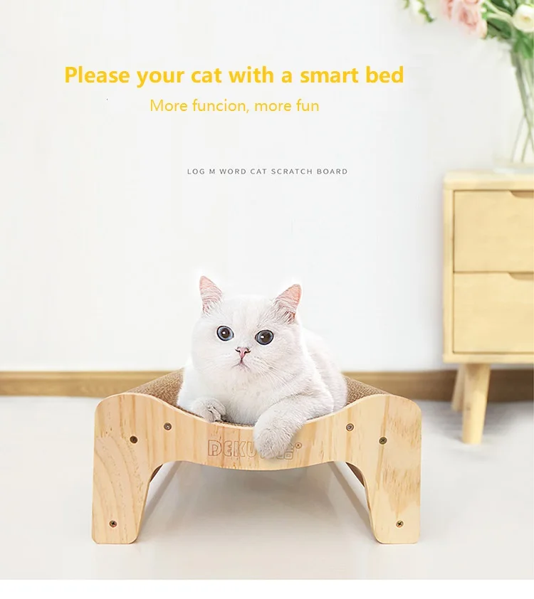 Cat Scratch Bed Wooden Scratching Furniture  Cat Scratchers with Catnip