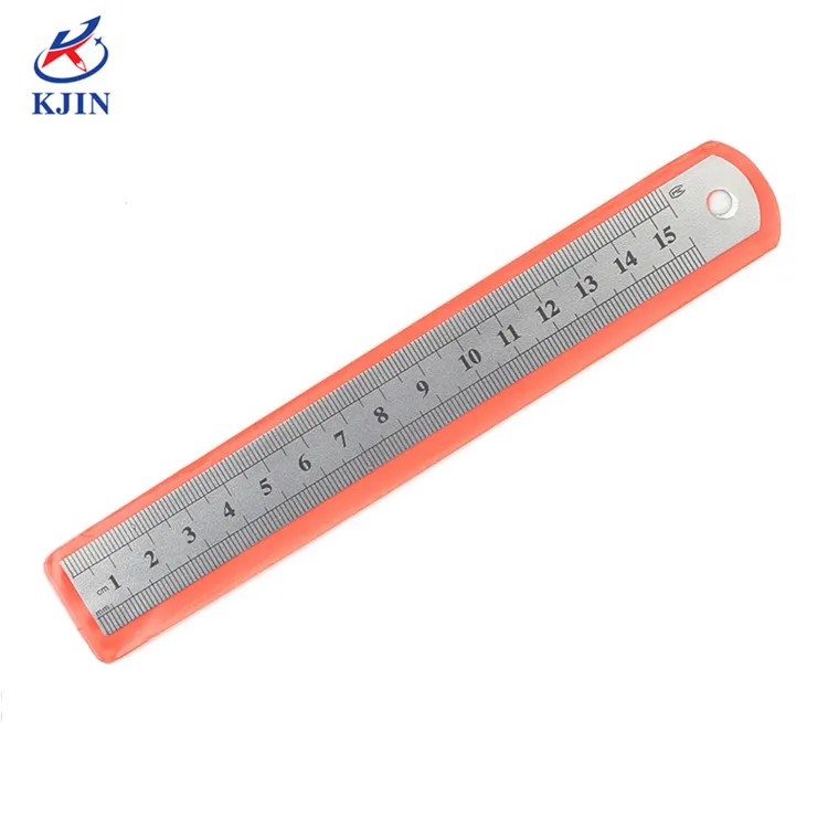 Custom 15CM 20CM 30CM OEM logo Stainless steel ruler, high quality metal scale ruler with metric & inch scale