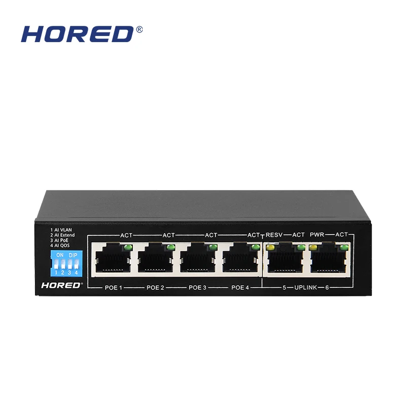  Коммутатор питания через ethernet 6 / 10 16 24 портами Poe сетевой коммутатор gigabit 100 Мбит