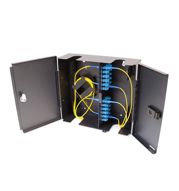 Network Cabinet Wall Mount Cable Management 48 96 Cores FTTH FTTX Optical Fiber Distribution Cabinet