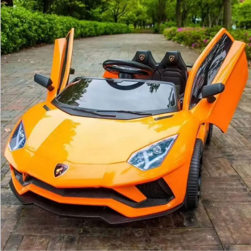 Children electric four-wheel vehicle shock absorption three speed regulation double high hydraulic rod door opening