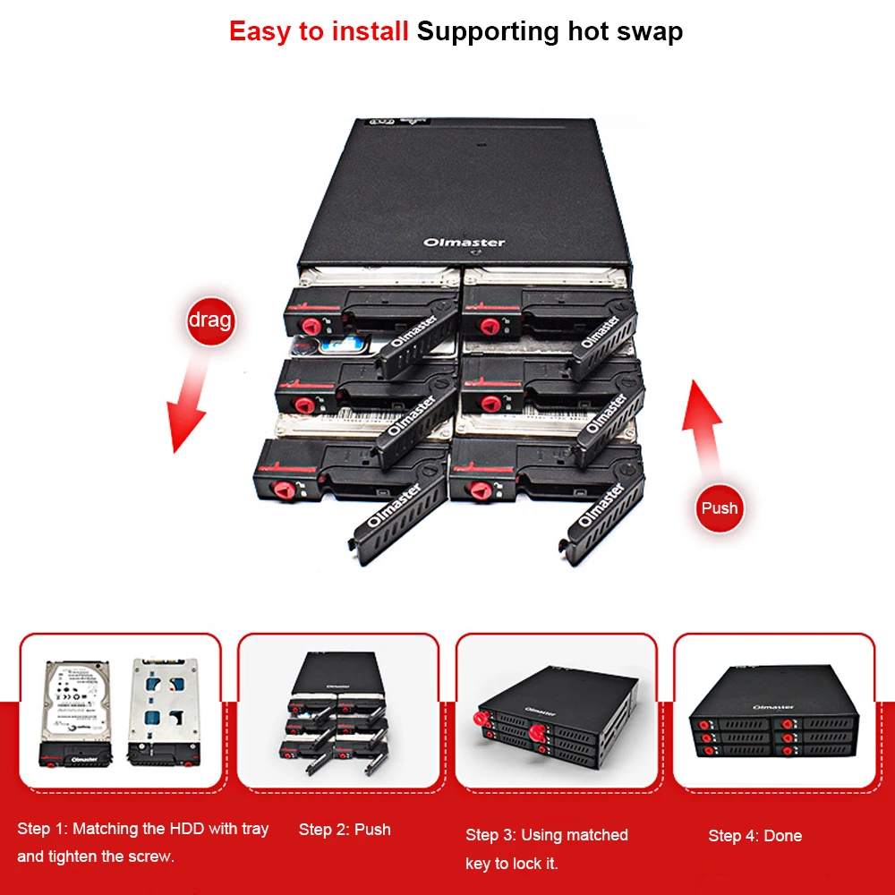 Корпус для внешнего жесткого диска 6 секций поддержка SATA HDD 2 5 дюйма корпус с охлаждающим вентилятором шкафчик горячей заменой