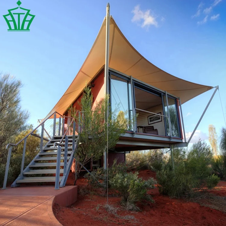 Fabric Roof House Hard Shell Steel Frame PVDF Roof Top Resort Tent Structures