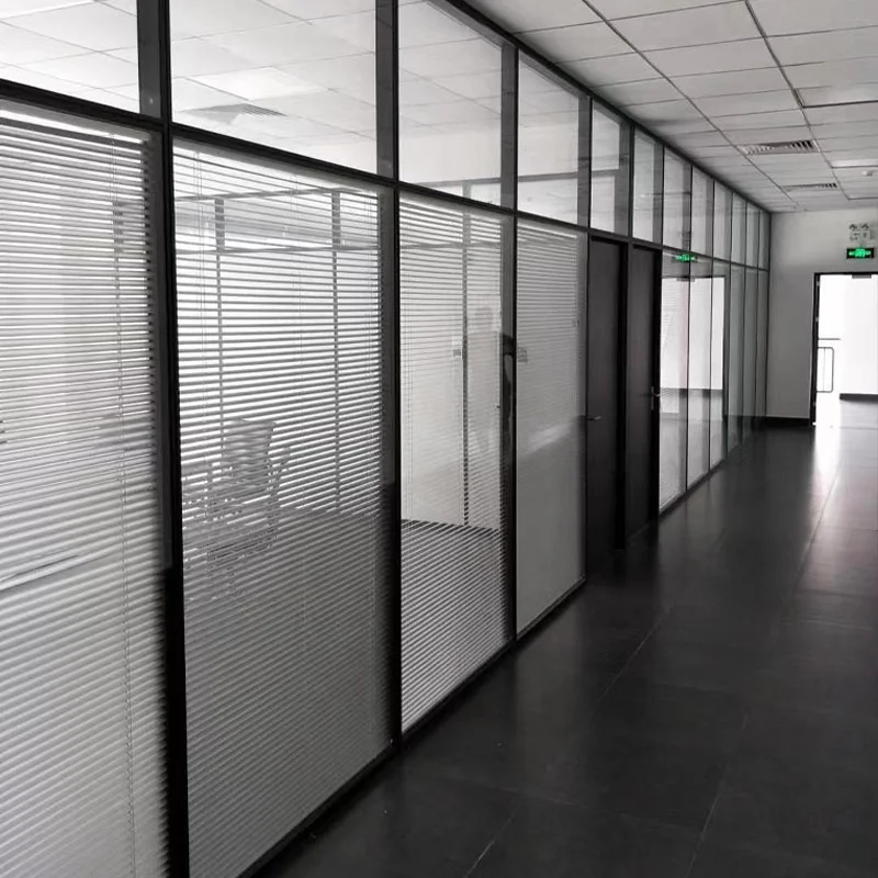 Partition with Blinds High Quality Partition Wall Glass Partition Wall Design Glass Modern for Meeting Room and Office Furniture