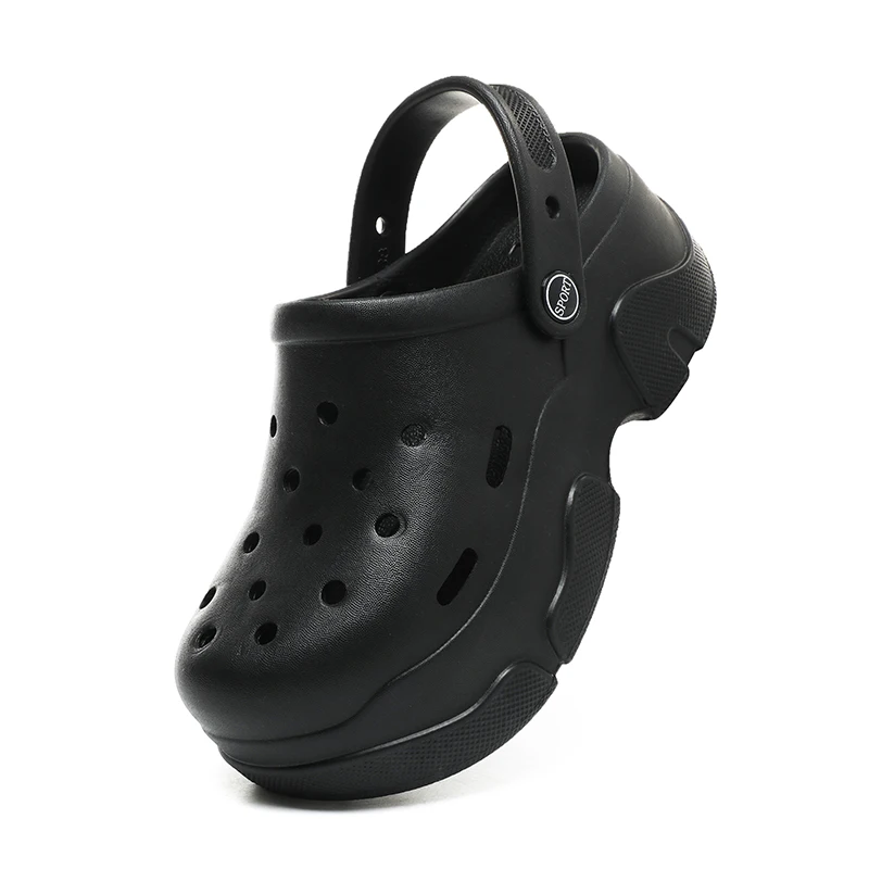 Women Thick Soled Perforated Shoes Summer Height Increase Outdoor Breathability Lightweight Slip-on Garden Clogs Shoes