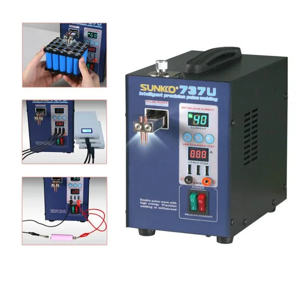New Sunkko 737u Spot Welder Machine 2.8kw Double Pulse Battery Spot Welding Machine Usb Charging Test 18650 Battery Pack Welder