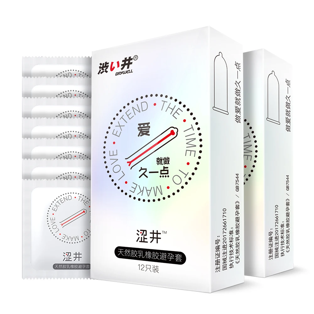 
DRYWELL Custom Men Sex Long Time Condom With Extensions Exciting Natural Latex Condoms For Men 