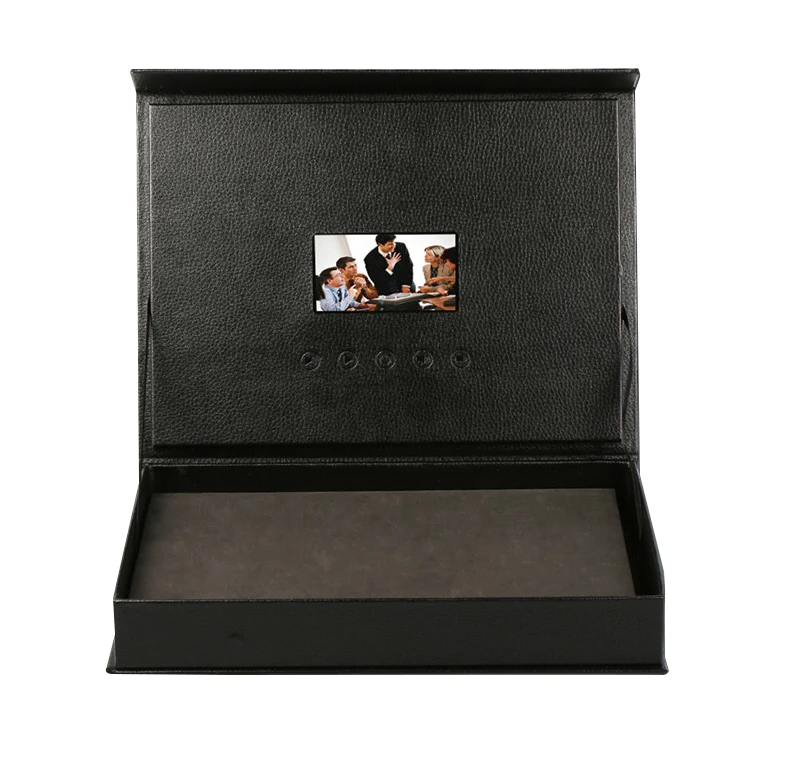 Promotional Advertising Video Box With LCD Screen Video Brochure For Gift