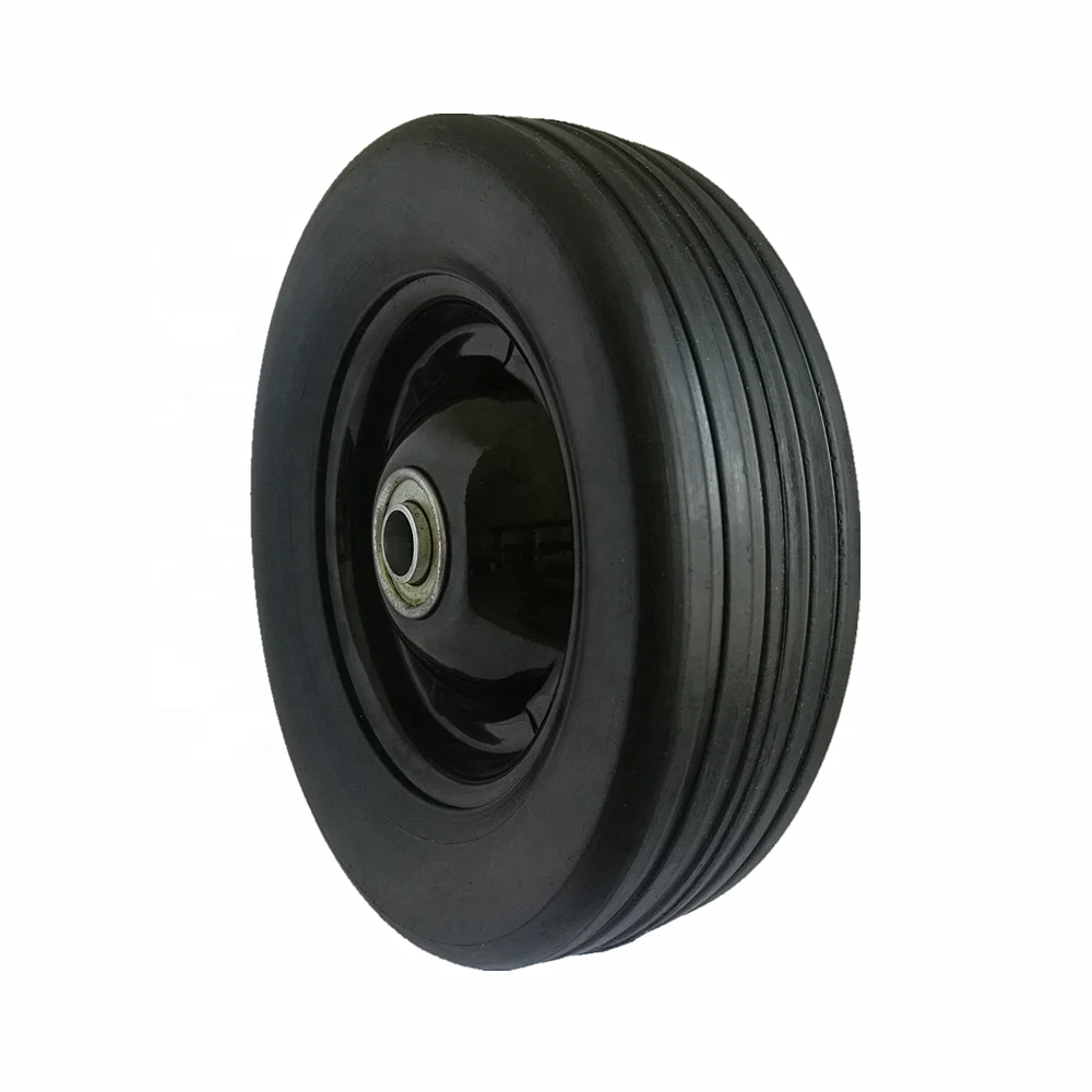 8 inch solid rubber wheel tire with bearing for wheelbarrow