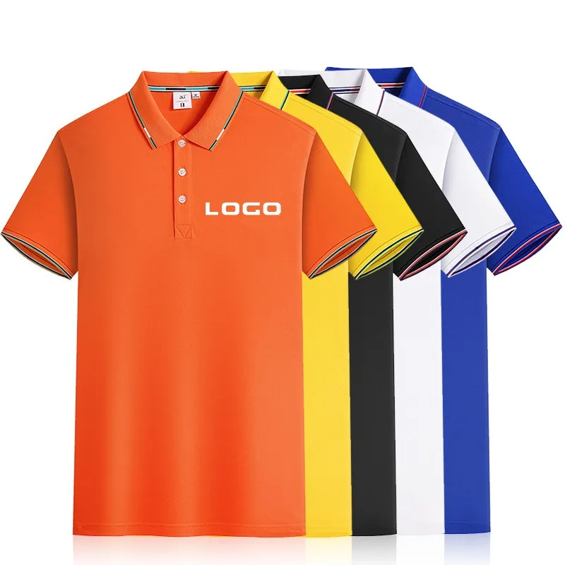 High quality cotton polo printed logo men t shirts blank short sleeve Commemorative polo shirt High quality polo cotton t-shirt